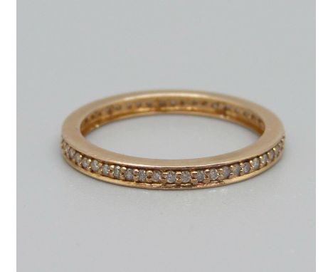 An 18ct gold and diamond full eternity ring, 1.9g, M, marked 750 