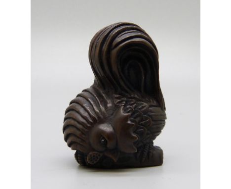 A netsuke, cockerel 