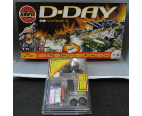 An Airfix D-Day 60th Anniversary set, 1:72 scale, and a geared motor kit 