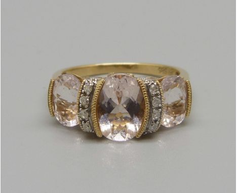 A 14ct gold stone set ring, 4.3g, P 