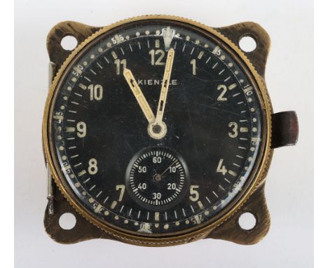 WW2 German Luftwaffe Aircraft Cockpit Clock, Original Luftwaffe aircraft clock. This example is manufactured by ‘Kienzle’ and