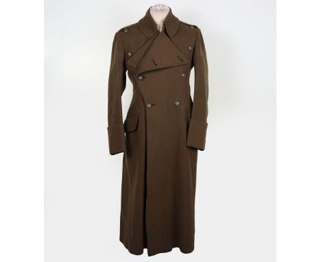 WW2 British Army Officers Greatcoat, 1939 Dated, Original officer’s greatcoat complete with buttons of a light infantry regim