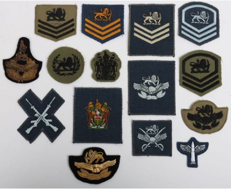 Assortment of Cloth & wire bullion badges to the Royal Rhodesian Air Force. Lot includes examples of Cap badges & trade badge