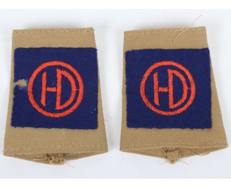 WW2 51st Highland Division Slip-on Boards: A nice, matched pair of slip-ons with felt stitched formation badges, one nip to s