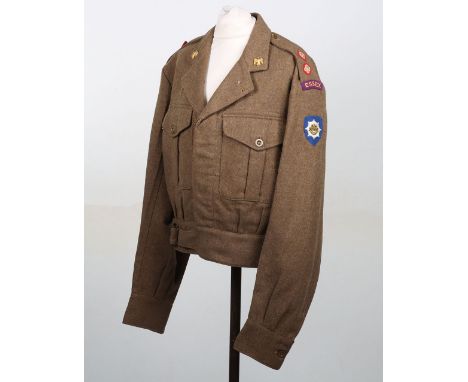 Essex Regiment Lieutenants Battle Dress Blouse, Essex Regiment battle dress blouse of 1949 pattern. The titles are of the emb