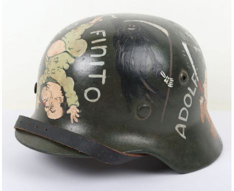 WW2 German M35 Helmet with War Art, Good Original WW2 German helmet shell of the M35 model, with post war applied ‘war art’. 