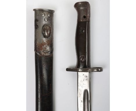 WW1 07 Pattern SMLE Bayonet 1918 Dated, original WW1 1918 dated 07 bayonet, this example is unusual due to the plastic type o