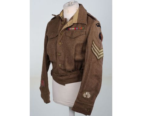 WW2 Commando Battledress Blouse: A nice WW2 1943 labelled battledress blouse with later badges to make it a combined operatio