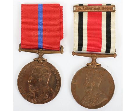 2 Police Medals, 1902 Coronation Medal, Metropolitan Police reverse, engraved naming, “P.C. R. CHAMBERLAIN K. DIV”, suspensio