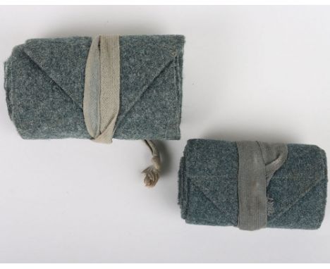 WW2 Italian Army Puttees: A match pair of field grey puttees with hooks and ties.