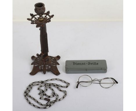 German Bayonet Hilt Candle Stick: Eagle head bayonet hilt with Bakelite grips tuned into candle stick with decoration,23 cm h