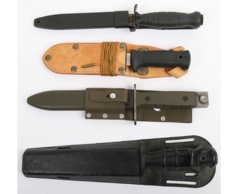 Royal Navy Divers Knife: Clean blade with makers John Nowill & Sons Sheffield England  with rubber hilt and sheath, Glock com