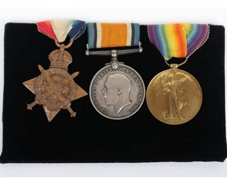 A Great War 1914 Star medal trio to the Army Service Corps, 1914 Star Medal, “T-23086 DVR: D.H. MARSH A.S.C.”, British War an