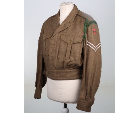 Intelligence Corps Battle Dress Blouse, 49 pattern battle dress blouse, Intelligence Corps titles with printed formation sign