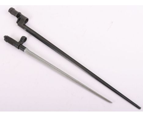 WW2 USSR Mosin Nagant Bayonet: Nagant rifle socket type bayonet stamped DE 5324 and one Chinese SKS spike bayonet. 2 items
