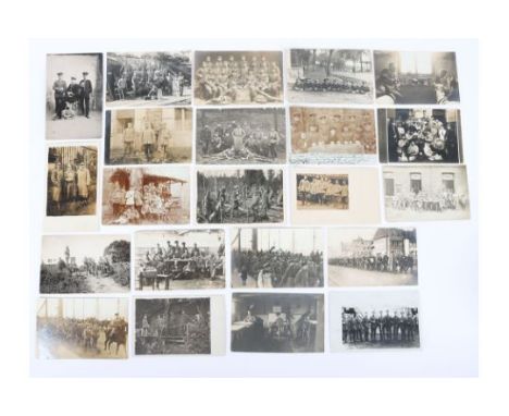 30x WW1 German Postcards: A good selection of WW1 German photographic postcards showing army groups, scenes and studio portra