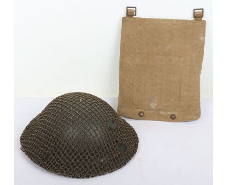 WW2 British Mk.II Helmet and 1944 dated Map Case, Original British Mk.II steel combat helmet complete with 1938 dated liner a