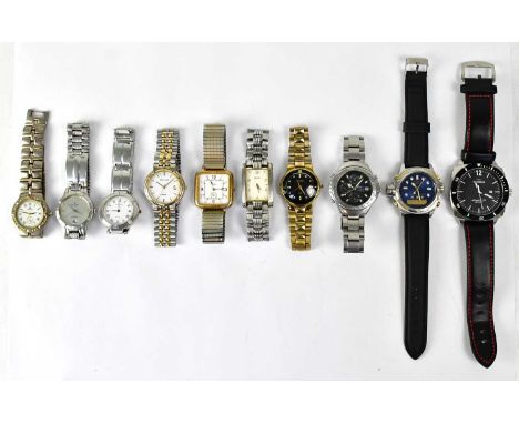 Ten various wristwatches, comprising Miyoko, Sovil et Titus, Casio, Safari, Seiko, Rhyne Blue Inc and President (10).Conditio