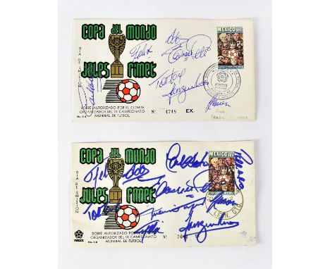 WORLD CUP 1970; two first day covers, signed by the cup winners, Brazil, to include Pele, Félix, etc (2).