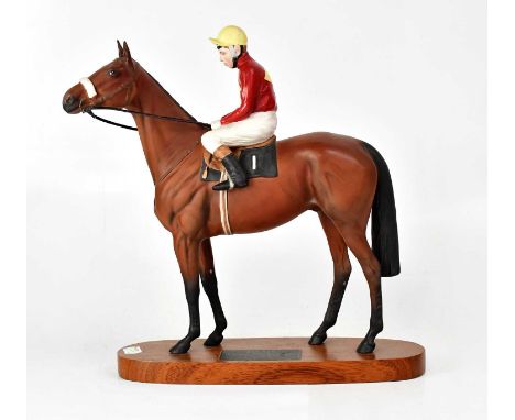 BESWICK; a model of Red Rum with jockey Brian Fletcher, 'Red Rum Brian Fletcher Winner of the Aintree Grand National 1973 and