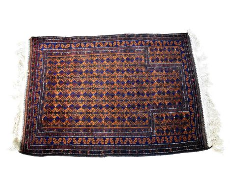 An Afghanistan Herat Belush Tree of Life prayer mat, in tan, mauve and blue, approx. 138 x 94cm.