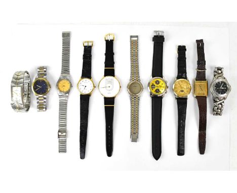 Ten various wristwatches, comprising Alfex, Samsung, Catamaran (af), G Launeau, Citizen, Seiko, Continental, J.Axis and Terra