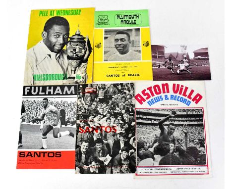 PELE; five related football programmes, comprising Aston Villa v Santos, 21st February 1972, Stoke City v Santos, Plymouth Ar