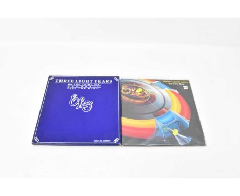 ELECTRIC LIGHT ORCHESTRA; 'Three Light Years' triple album box set, with ELO poly inners and booklet, and 'Out of the Blue' d