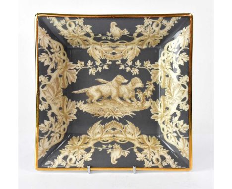 PATEK PHILIPPE; a porcelain square bowl by Limoges, with decoration inspired by a Patek Philippe enamelled pocket watch made 