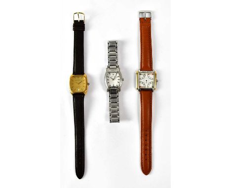 A Jean D'Eve wristwatch with decorative dial, a Girard Perrgaux wristwatch, with baton numerals and date aperture, both on le