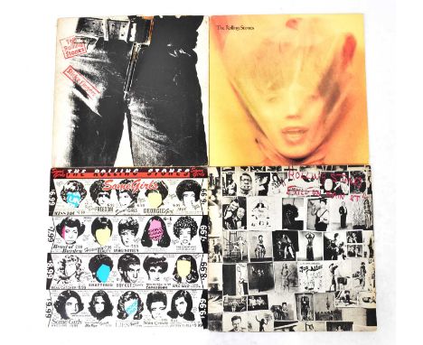 THE ROLLING STONES; four LPs, comprising 'Sticky Fingers', with zip cover, 'Some Girls', with die-cut cover, 'Goat's Head Sou