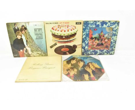 THE ROLLING STONES; albums comprising 'Led It Bleed', stereo with poster and inner boxed logo, 'Their Satanic Majesties Reque
