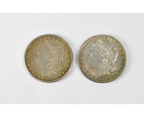 Two United States Morgan dollars 1890 and 1891 (2).