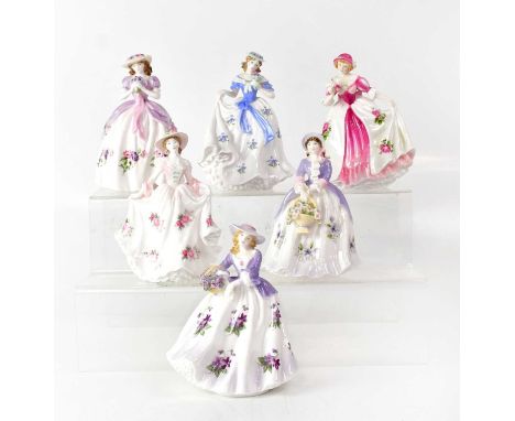 ROYAL WORCESTER; six limited edition figurines, comprising 'Sweet Pansy', 'Sweet Violet', 'Sweet Anemone', 'Sweet Peony', 'Sw