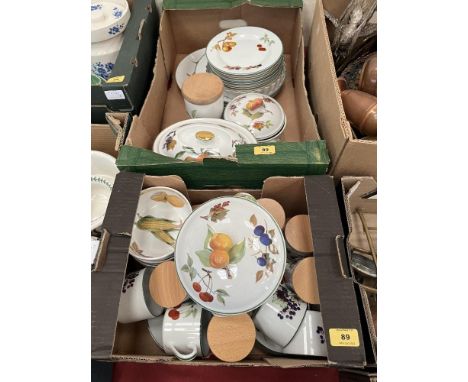 Two boxes of Royal Worcester Evesham ceramics