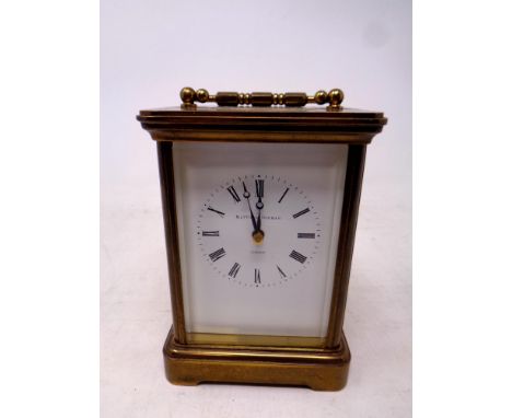 A brass cased eleven jewel carriage clock by Matthew Norman of London 