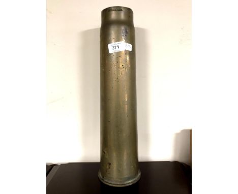 A World War I brass ammunition shell, height 42 cm