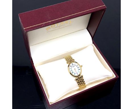 A Lady's gold plated Rotary wrist watch, boxed together with a further wrist watch by Zenith. (2)