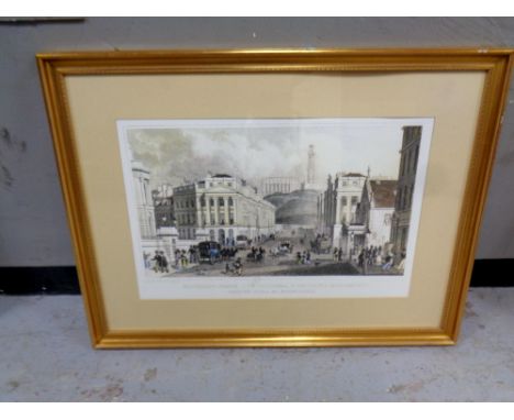 After Thomas H Shepherd ' Waterloo place', colour print.