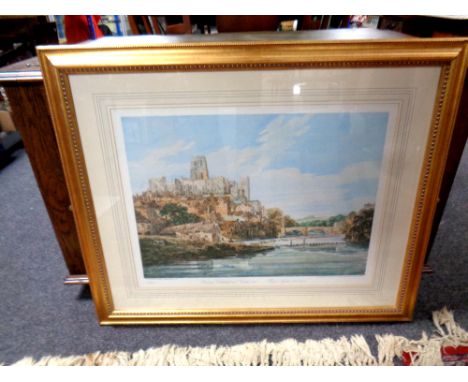 After Thomas Girtin 'Durham Cathedral and castle', limited edition print numbered 533/600, in gilt frame.