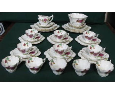 PARCEL OF FOLEY TEAWARE BY WILEMAN & CO, WITH GILDED AND FLORAL DECORATION, APPROXIMATELY THIRTY-EIGHT PIECES 