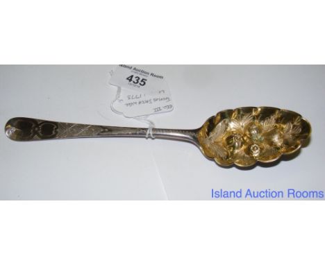 A George III silver berry spoon - Thomas Satchwell - London - 1773