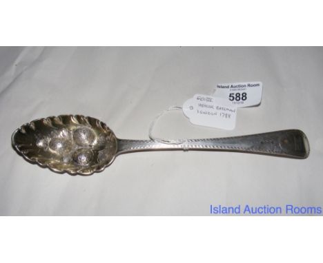 A George III silver berry spoon by Hester Bateman - London 1788