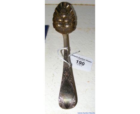 George III silver berry spoon by Mary and Elizabeth Sumner, London - 1811