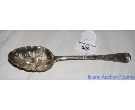 A George III silver berry spoon by William Eley, William Fearn & William Chawner, London - 1813