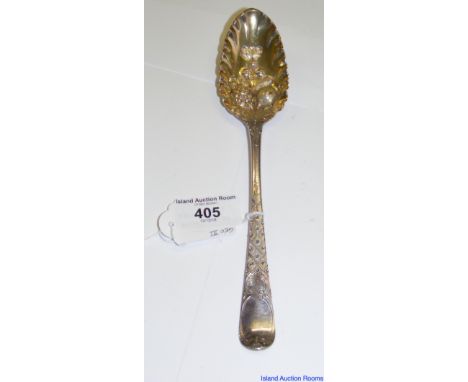 A George III silver berry spoon - George Smith - London - 1782