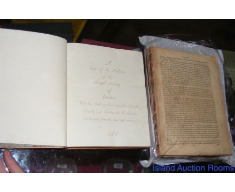 John Lowthorp "The Philosophical Transactions and Collections to the End of the Year 1700", together with the Manuscript List