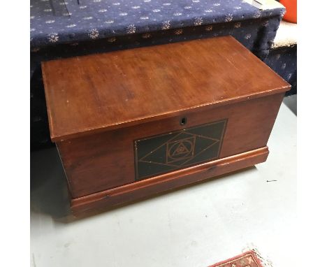 Antique Masonic trunk/chest. Measures 48x87x46cm 