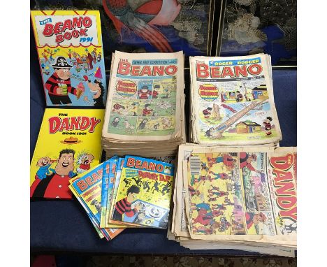 A collection of vintage 1980's/90's The Beano &amp; The Dandy comics together with a collection of 1990's Disney Mirror comic