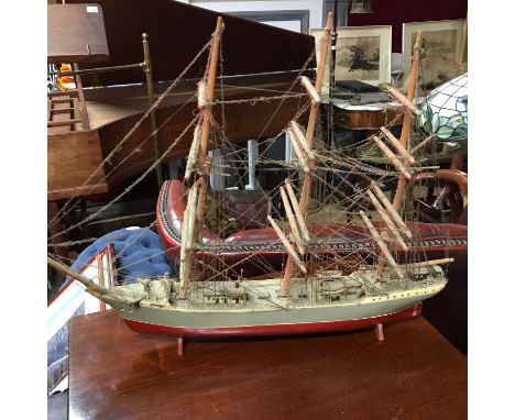 A Vintage Galleon wooden model, Measures 39CM in height 